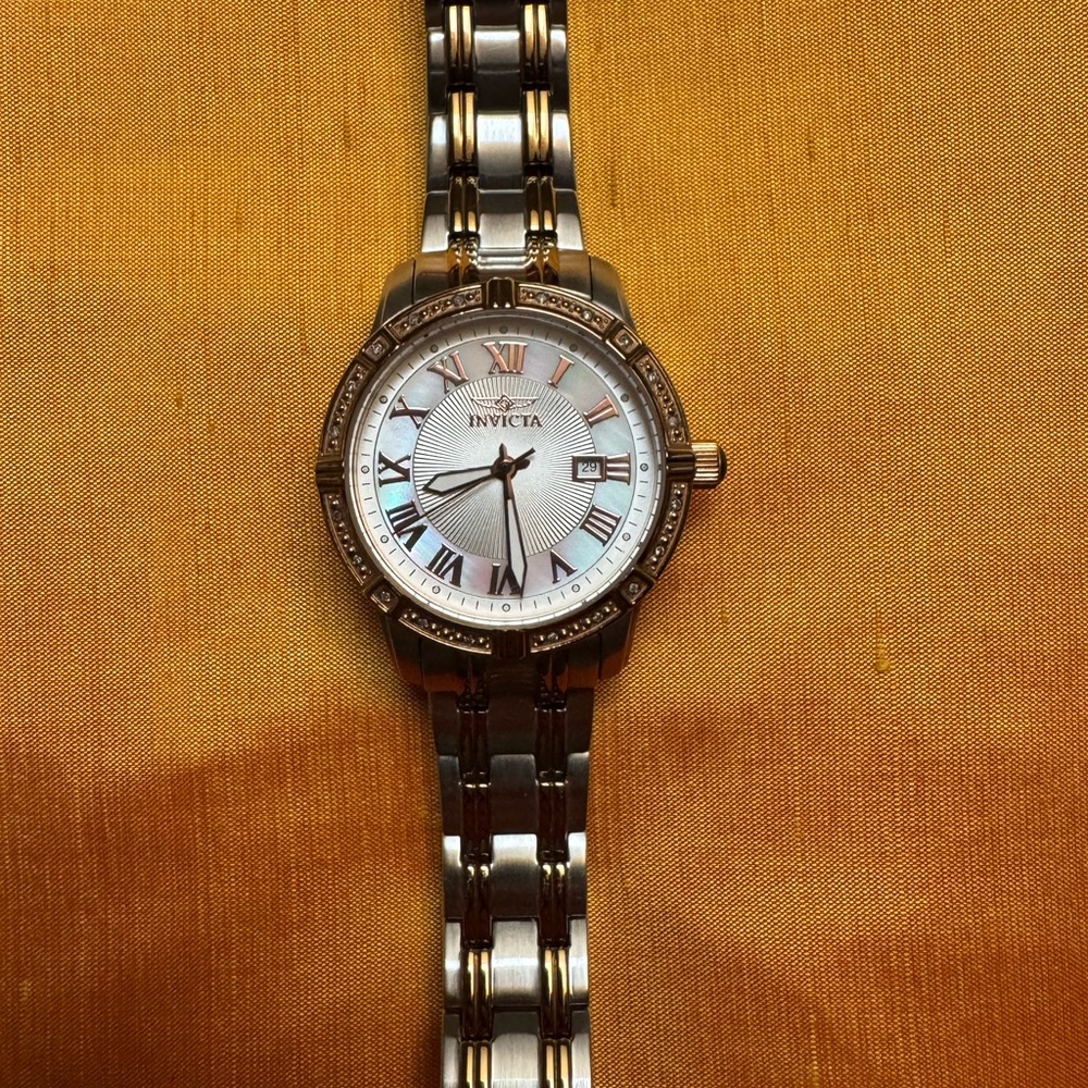 Invicta Angel Rose Gold & Silver Watch, no 14996